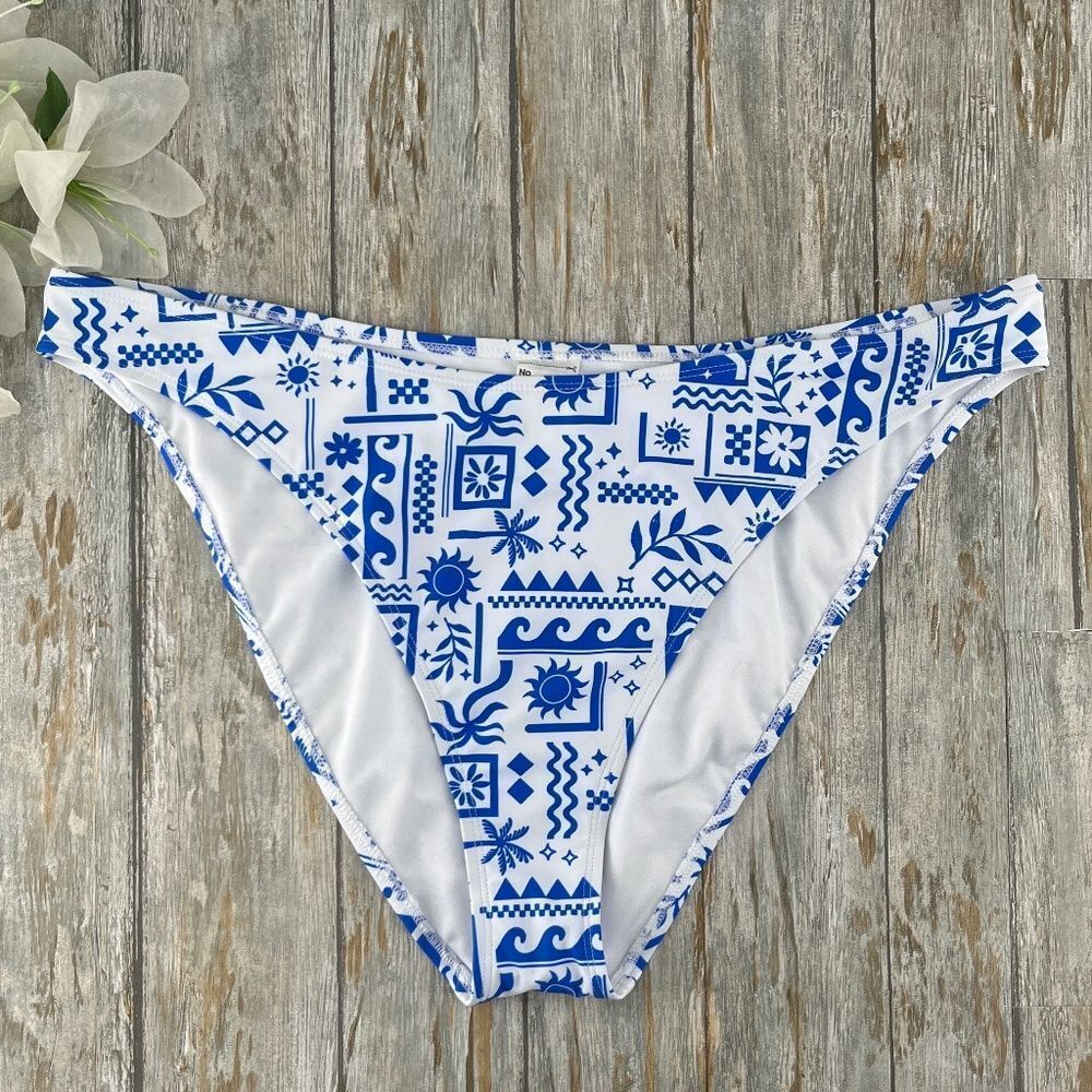 High Leg Mid Rise Cheeky Bikini Bottom Swim Size XXL